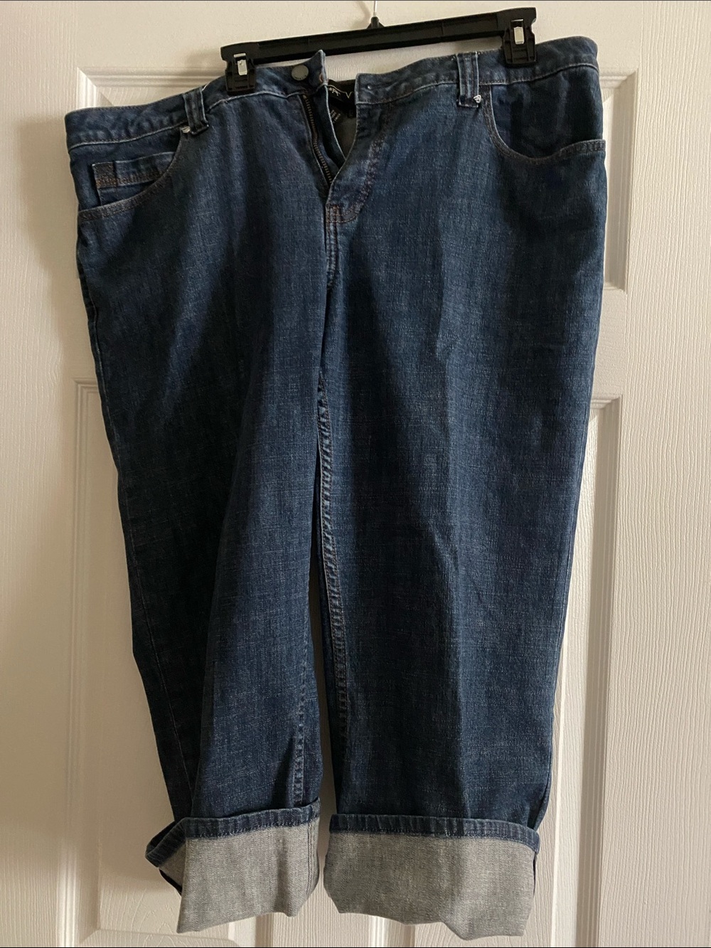 Lane Bryant Dark Blue Cropped Straight-Leg Jeans